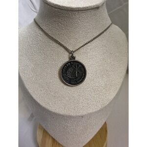 Vintage Nasa Skylab One 1973 Balfour Pewter Coin Medallion Necklace 9 Inches